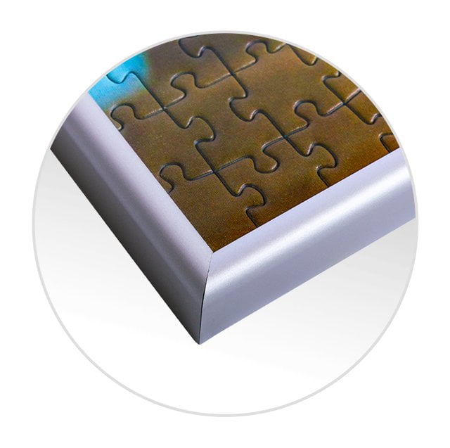 alu frame for puzzle in detail